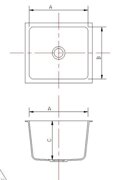 tamaño del fregadero de la resina de epoxy
