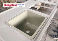 Resistente de alta temperatura del color de la encimera marina gris del borde con los fregaderos dobles